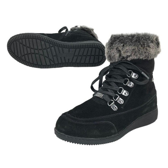 NIB Khombu Farros Black Leather Ankle Boot - Sz 7 - Picture 1 of 14